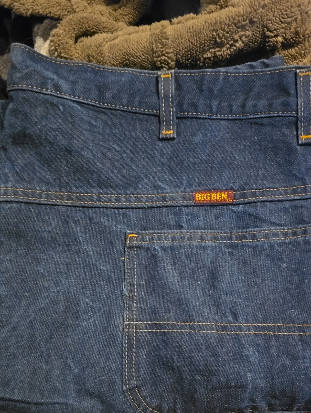 Big Ben Men's Relaxed Fit Dark Blue Work Jeans